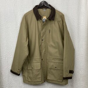 Marlboro Cowboy Chronicles Men's Tan Utility Jacket Brown Leather Accent, L NWT